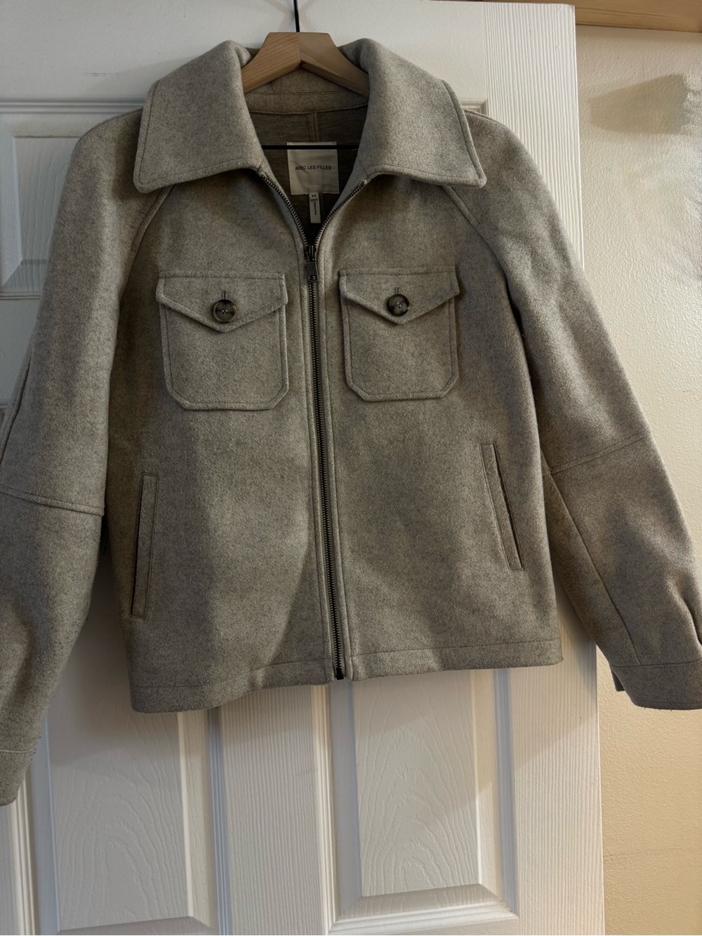 Avec Les Filles Gray Wool Pea Coat